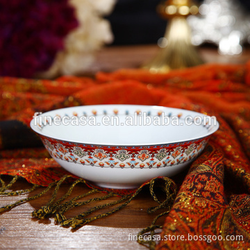 6 Inches Luxury Fine Hyper White Porcelain Cereal Bowl of Persian Market